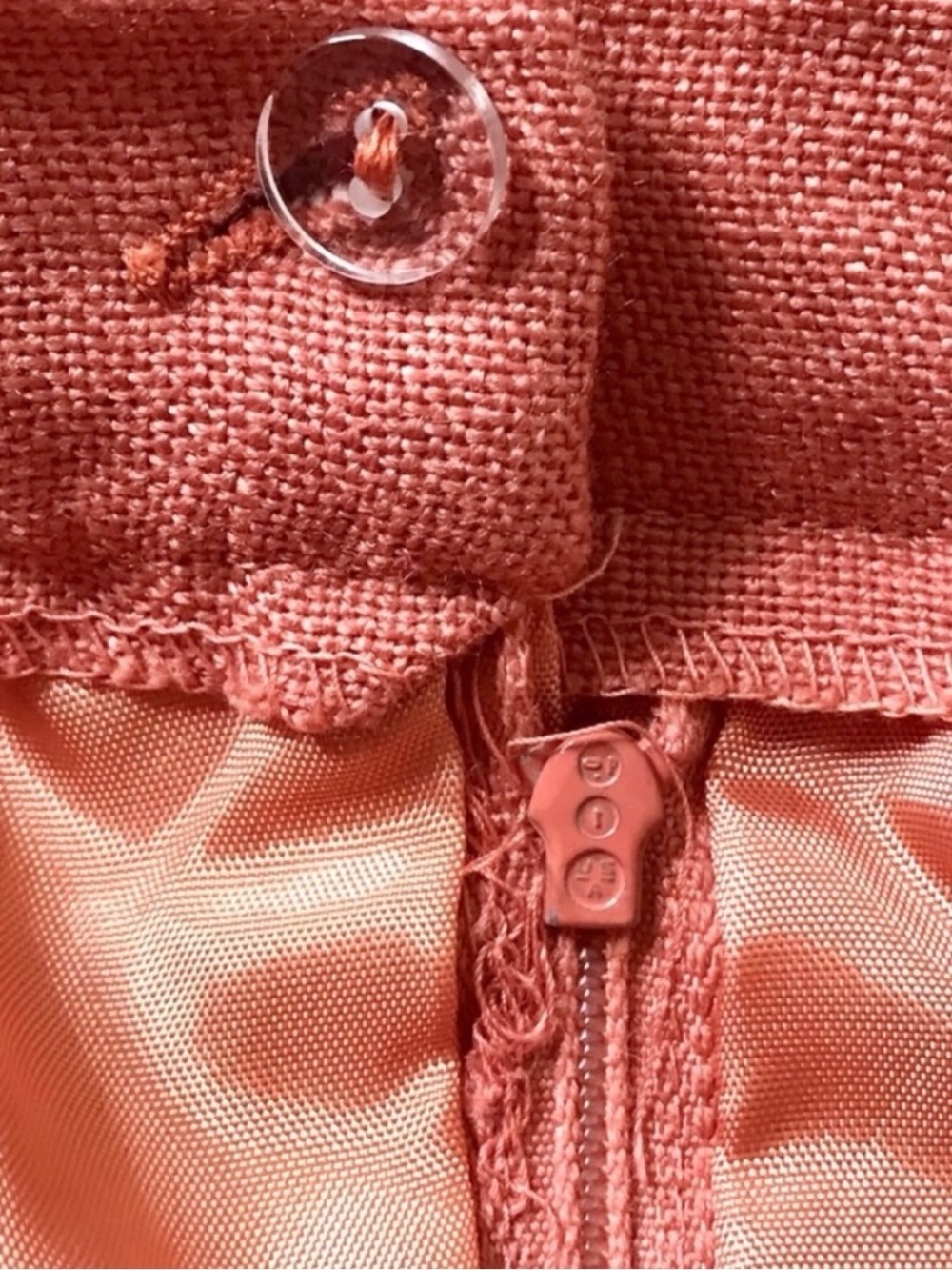 JH Collectibles 70s Rust Terracotta A Line Midi Skirt Women’s 28 Waist USA Made - Picture 7 of 10